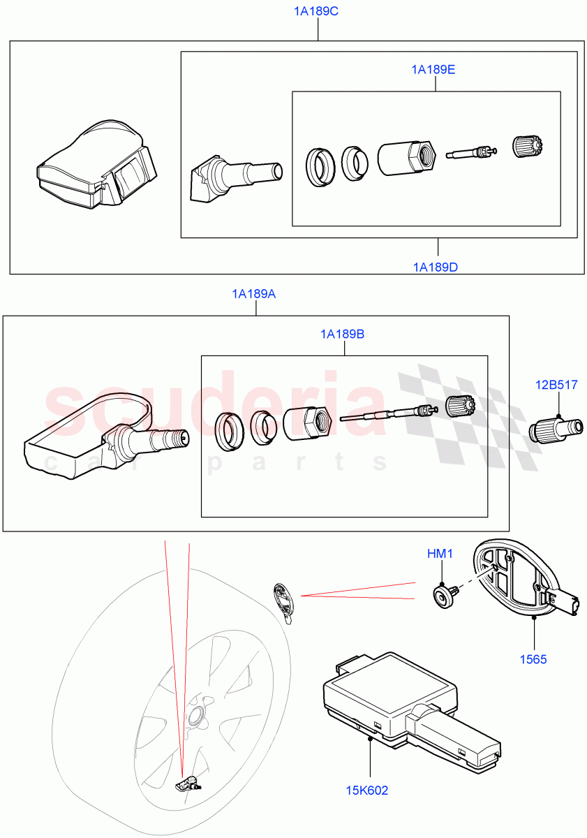 Tyre Pressure Monitor System (Less Version Package, With Tyre Pressure Sensors) ((V) TOFA999999) of Land Rover Land Rover Range Rover (2012-2021) [5.0 OHC SGDI NA V8 Petrol]