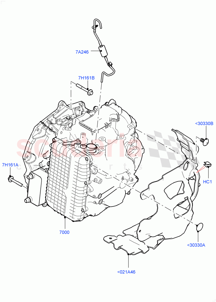 Auto Trans Assy & Speedometer Drive (2.0L AJ20P4 Petrol High PTA, 9 Speed Auto Trans 9HP50, Itatiaia (Brazil), 2.0L AJ20P4 Petrol Mid PTA, 2.0L AJ20P4 Petrol E100 PTA) of Land Rover Land Rover Range Rover Evoque (2019+) [2.0 Turbo Petrol AJ200P]