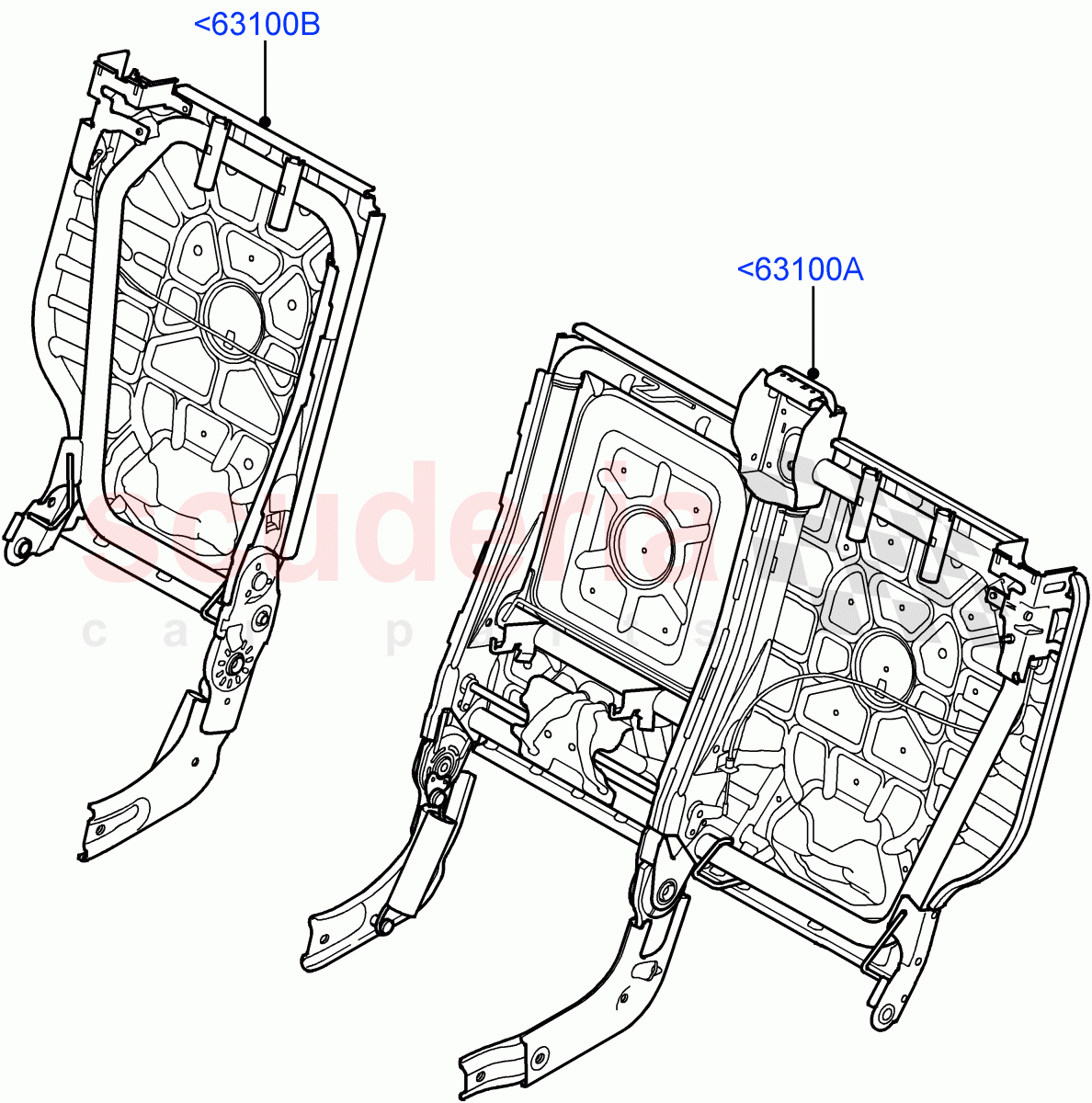 Rear Seat Back ((V) TO9A999999) of Land Rover Land Rover Range Rover Sport (2005-2009) [4.4 AJ Petrol V8]