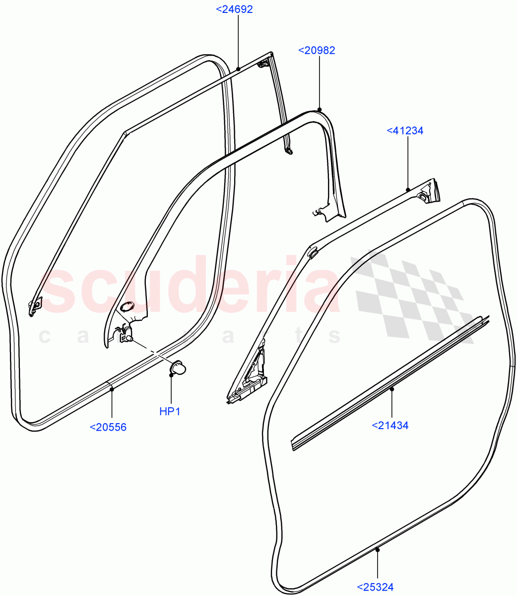Front Doors, Hinges & Weatherstrips (Weatherstrips And Seals) (5 Door, Changsu (China)) ((V) FROMEG000001) of Land Rover Land Rover Range Rover Evoque (2012-2018) [2.0 Turbo Petrol GTDI]