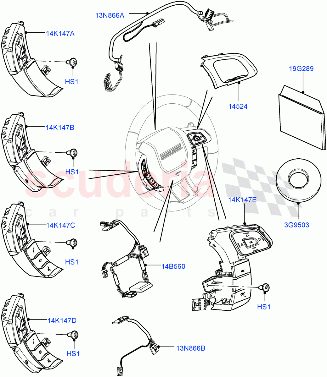 Switches (Steering Wheel) (Halewood (UK)) of Land Rover Land Rover Range Rover Evoque (2012-2018) [2.0 Turbo Diesel]