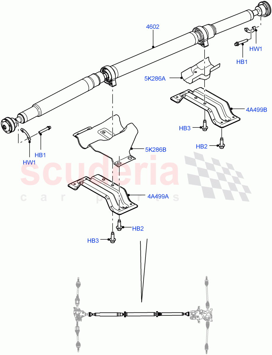 Drive Shaft - Rear Axle Drive (Changsu (China), Dynamic Driveline) ((V) FROMFG000001, (V) TOKG446856) of Land Rover Land Rover Discovery Sport (2015+) [2.0 Turbo Diesel]