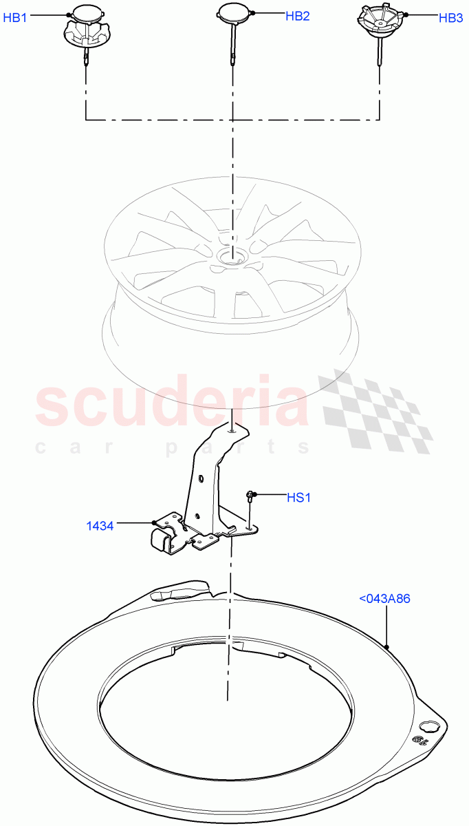Spare Wheel Carrier ((V) FROMJA000001) of Land Rover Land Rover Range Rover (2012-2021) [4.4 DOHC Diesel V8 DITC]