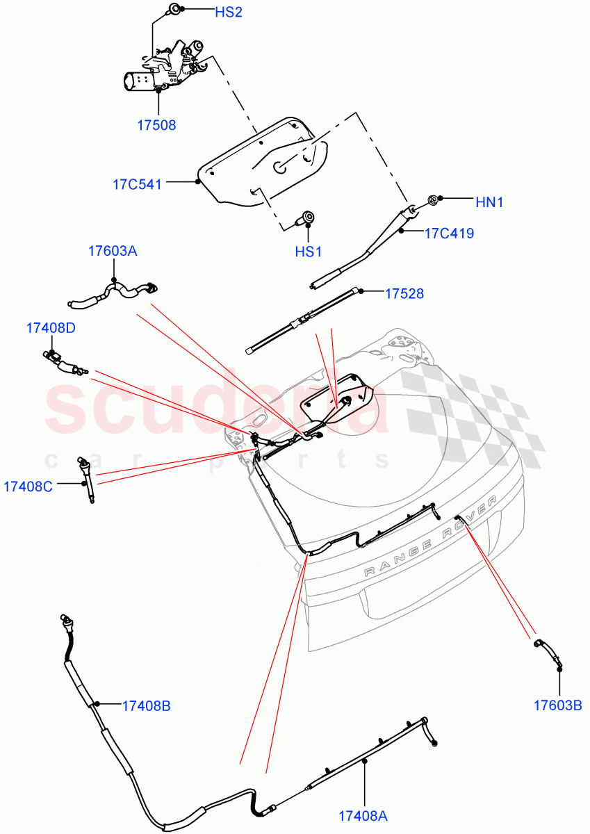Rear Window Wiper And Washer of Land Rover Land Rover Range Rover Velar (2017+) [2.0 Turbo Diesel]