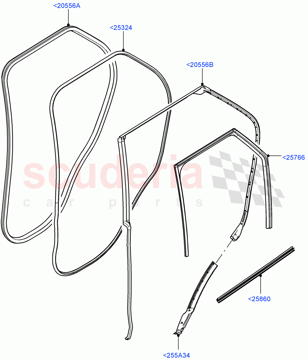 Rear Doors, Hinges & Weatherstrips (Nitra Plant Build) ((V) FROMK2000001) of Land Rover Land Rover Discovery 5 (2017+) [3.0 DOHC GDI SC V6 Petrol]