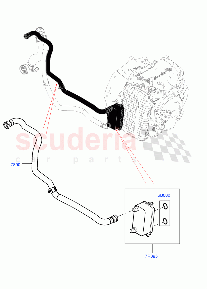 Transmission Cooling Systems (2.0L I4 Mid DOHC AJ200 Petrol, 9 Speed Auto AWD, Changsu (China), Less Active Tranmission Warming) of Land Rover Land Rover Range Rover Evoque (2012-2018) [2.0 Turbo Petrol AJ200P]