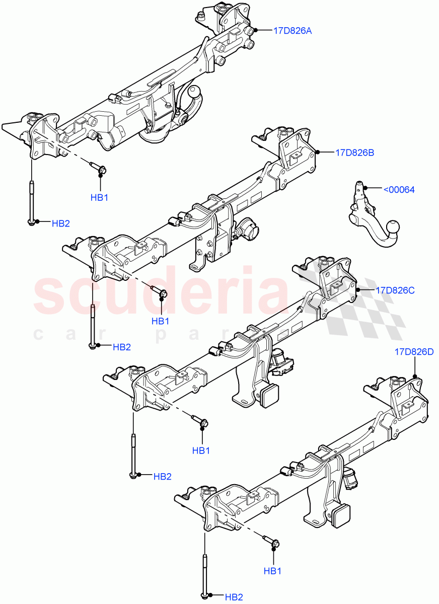 Tow Bar (Tow Hitch Man Detachable Swan Neck, Tow Hitch Receiver 12 Pin Elec, Tow Hitch Receiver NAS, Tow Hitch Elec Deployable Swan Neck) of Land Rover Land Rover Defender (2020+) [3.0 I6 Turbo Petrol AJ20P6]