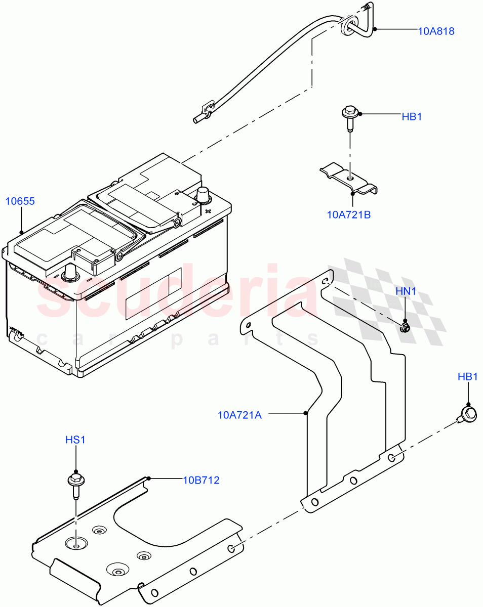Battery And Mountings (Nitra Plant Build) ((V) FROMK2000001) of Land Rover Land Rover Discovery 5 (2017+) [2.0 Turbo Diesel]