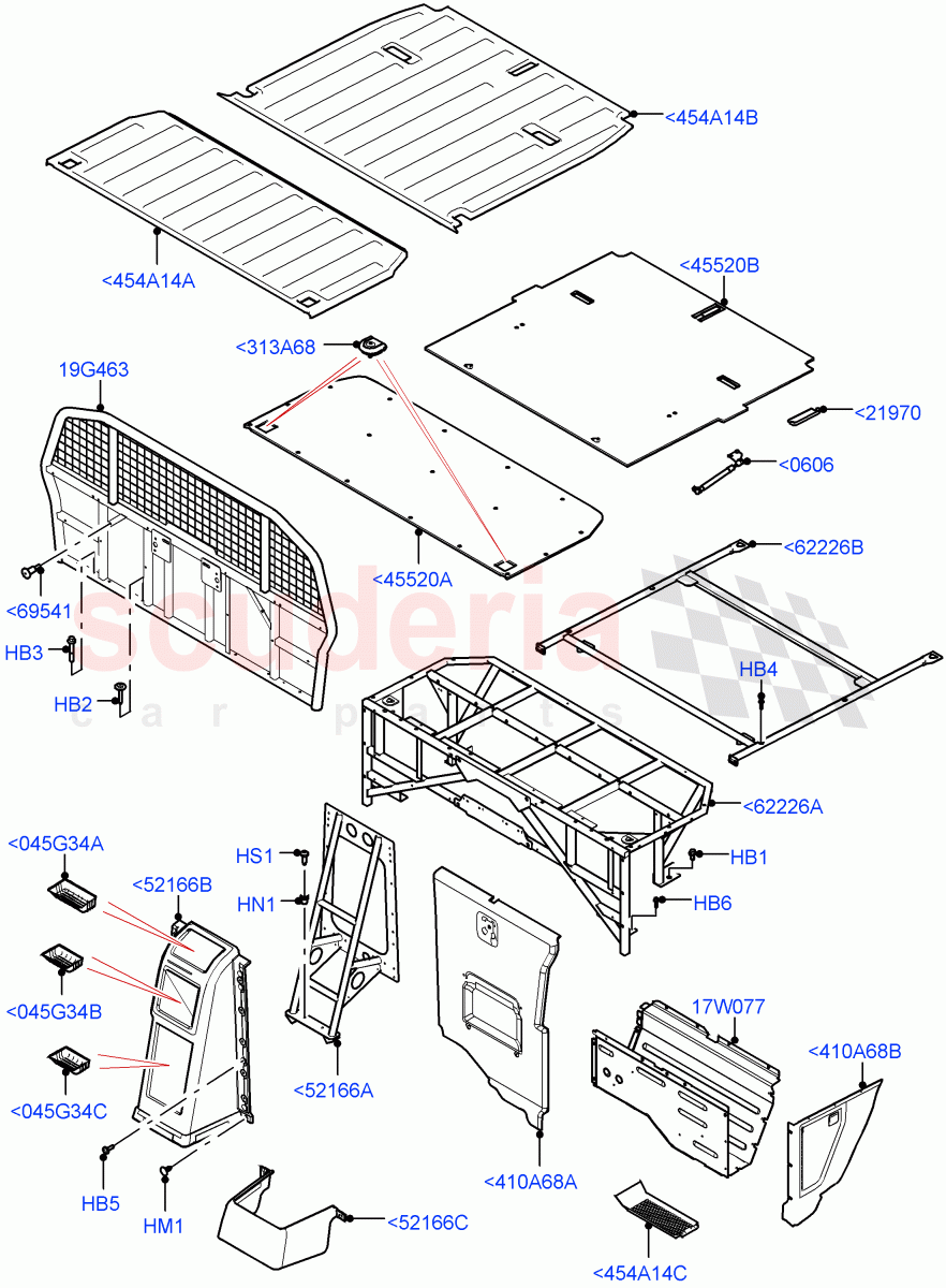 Load Compartment Trim (Nitra Plant Build, Commercial) ((V) FROMM2000001) of Land Rover Land Rover Discovery 5 (2017+) [3.0 I6 Turbo Petrol AJ20P6]