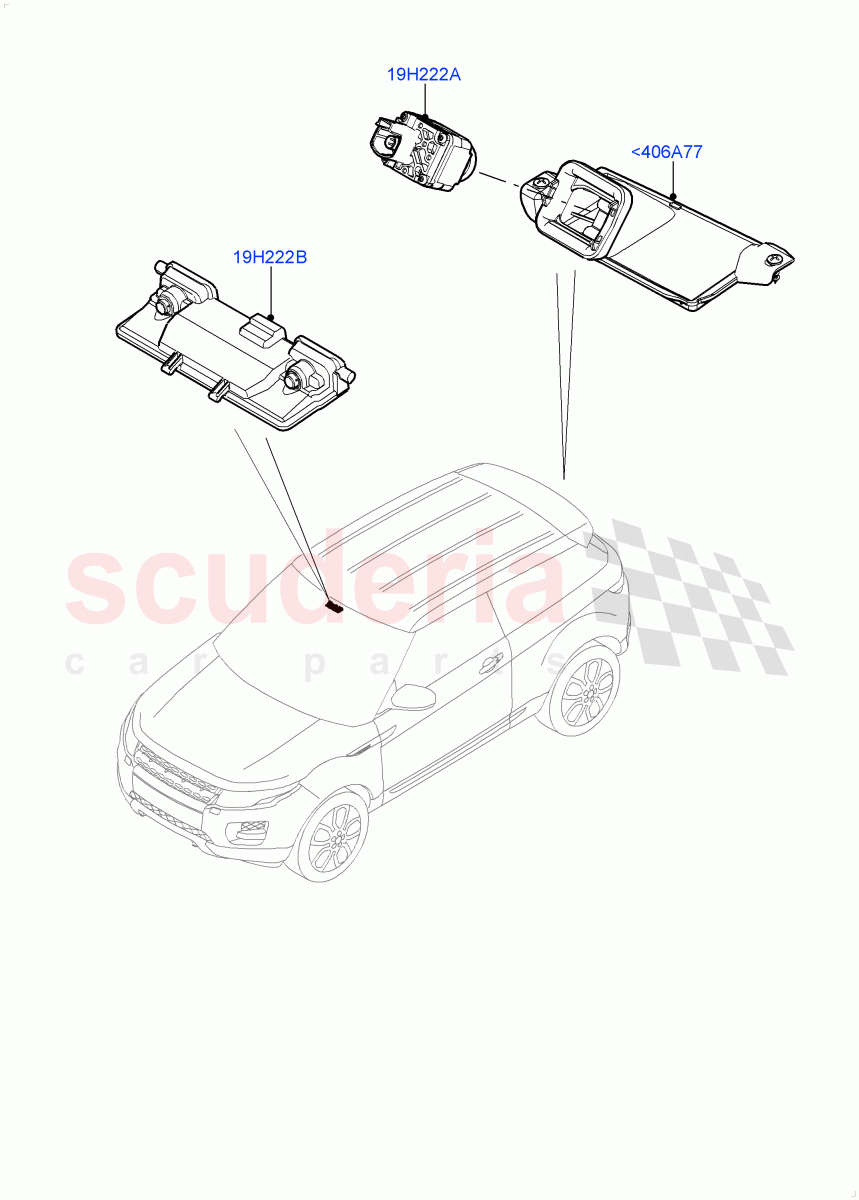 Camera Equipment (Itatiaia (Brazil), Forward Facing Camera) ((V) FROMGT000001) of Land Rover Land Rover Range Rover Evoque (2012-2018) [2.0 Turbo Diesel]