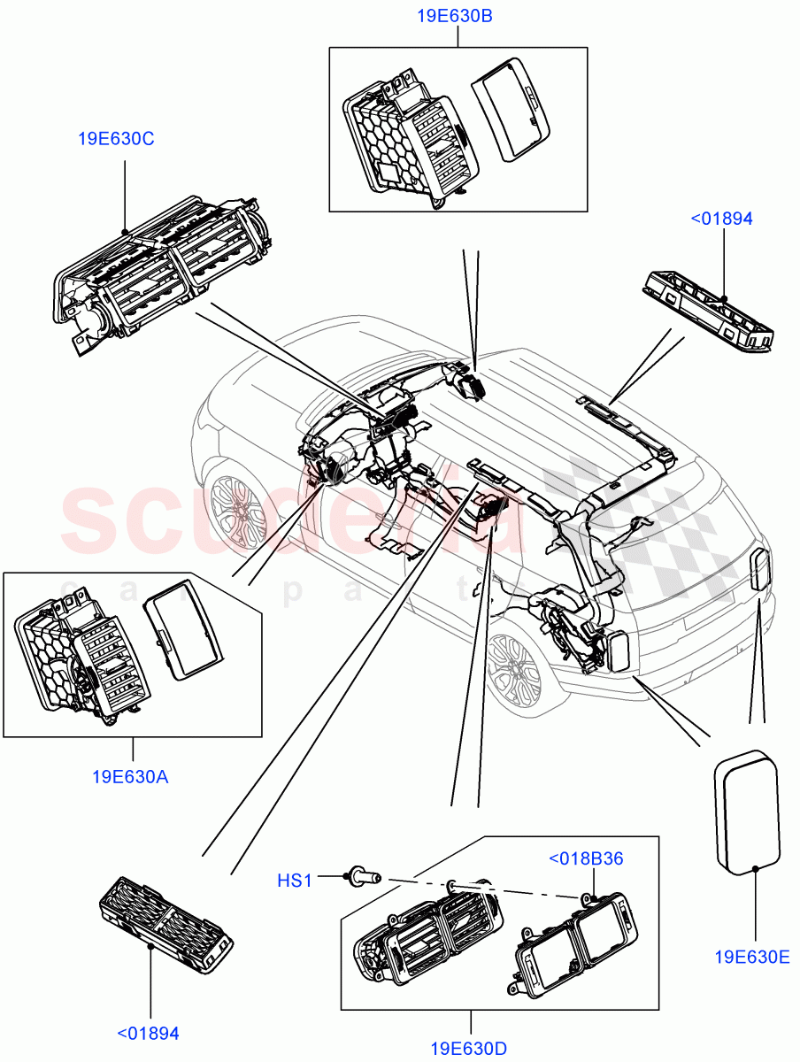 Air Vents, Louvres And Ducts (External Components) ((V) TODA999999) of Land Rover Land Rover Range Rover (2012-2021) [2.0 Turbo Petrol AJ200P]