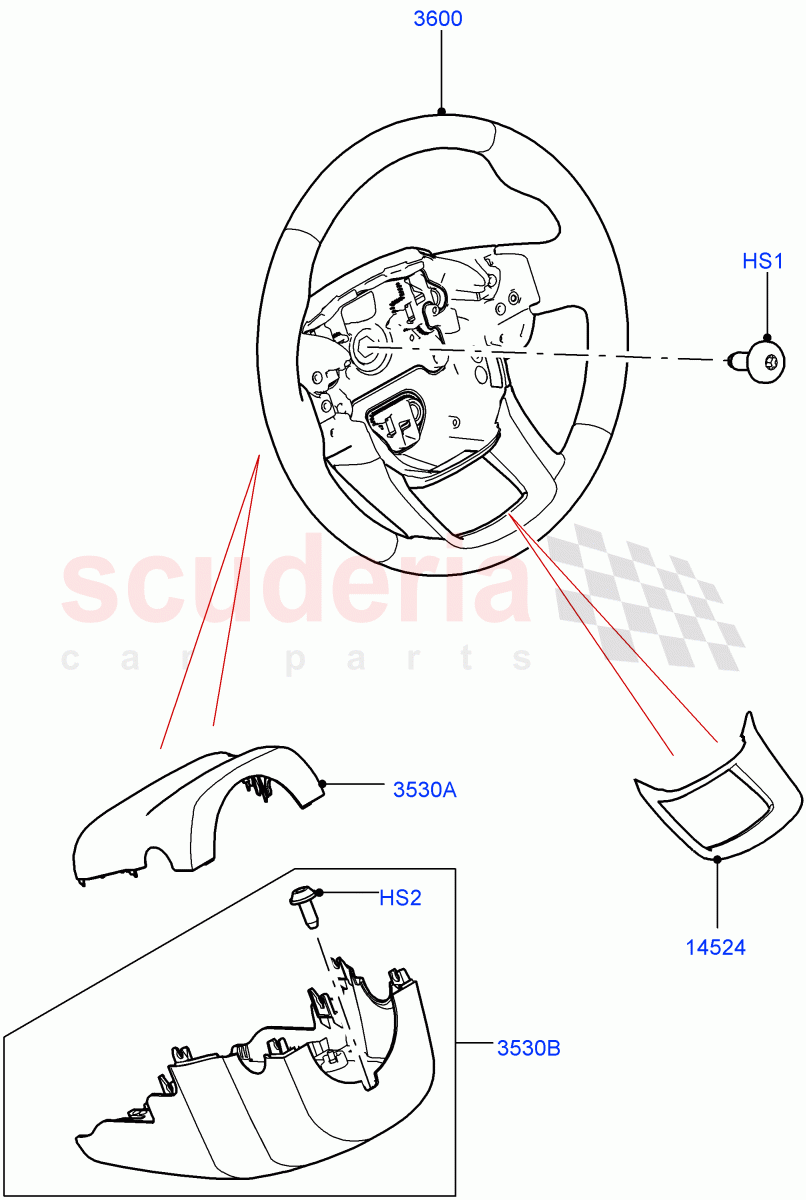 Steering Wheel (Changsu (China)) ((V) FROMKG446857, (V) TOMG140568) of Land Rover Land Rover Discovery Sport (2015+) [2.0 Turbo Petrol AJ200P]