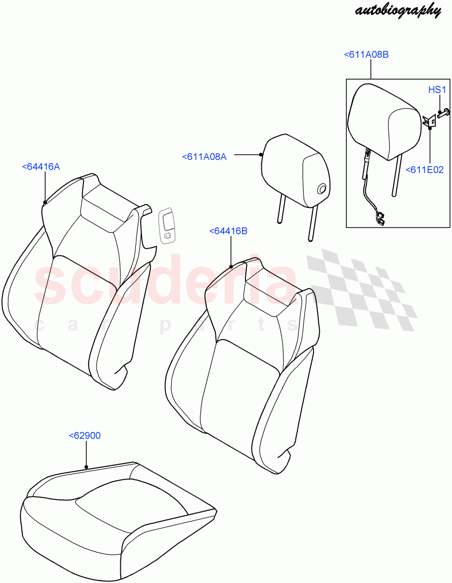 Front Seat Covers (Halewood (UK), Autobiography Pack) ((V) FROMGH000001) of Land Rover Land Rover Range Rover Evoque (2012-2018) [2.2 Single Turbo Diesel]