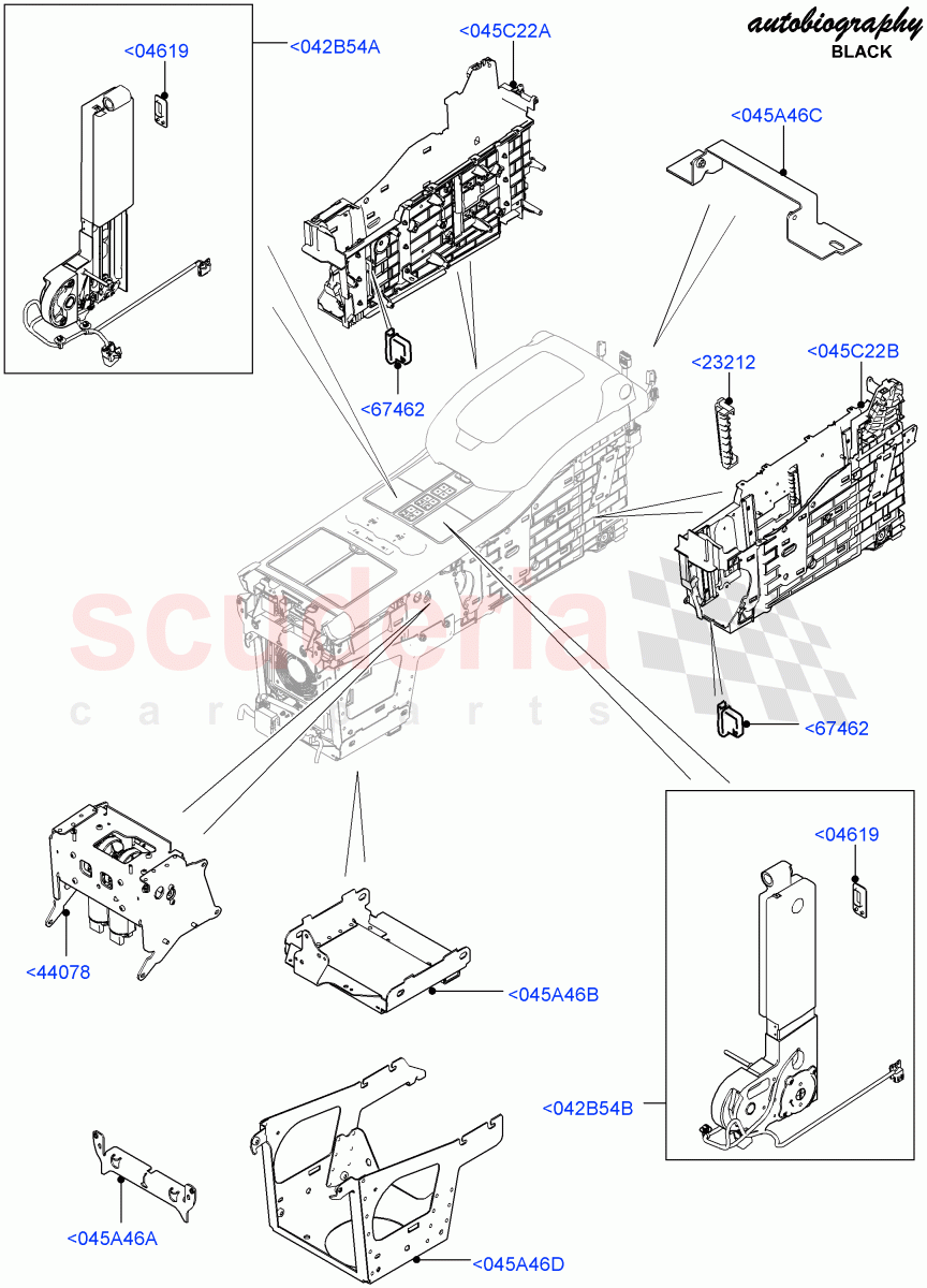 Console - Floor (Autobiography Black / SV Autobiography, Rear, Internal Components) (With 40/40 Split Individual Rr Seat) ((V) FROMEA000001, (V) TOHA999999) of Land Rover Land Rover Range Rover (2012-2021) [3.0 I6 Turbo Petrol AJ20P6]