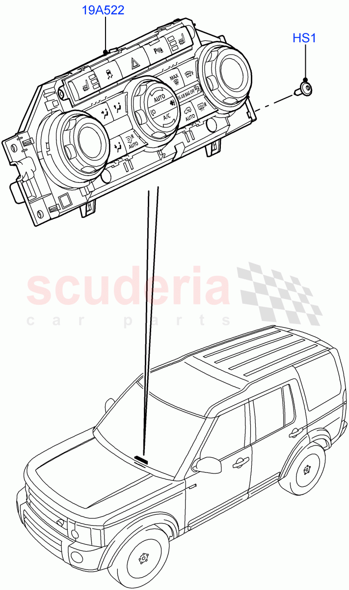 Heater & Air Conditioning Controls (Main Unit) ((V) FROMAA000001, (V) TOBA999999) of Land Rover Land Rover Discovery 4 (2010-2016) [5.0 OHC SGDI NA V8 Petrol]