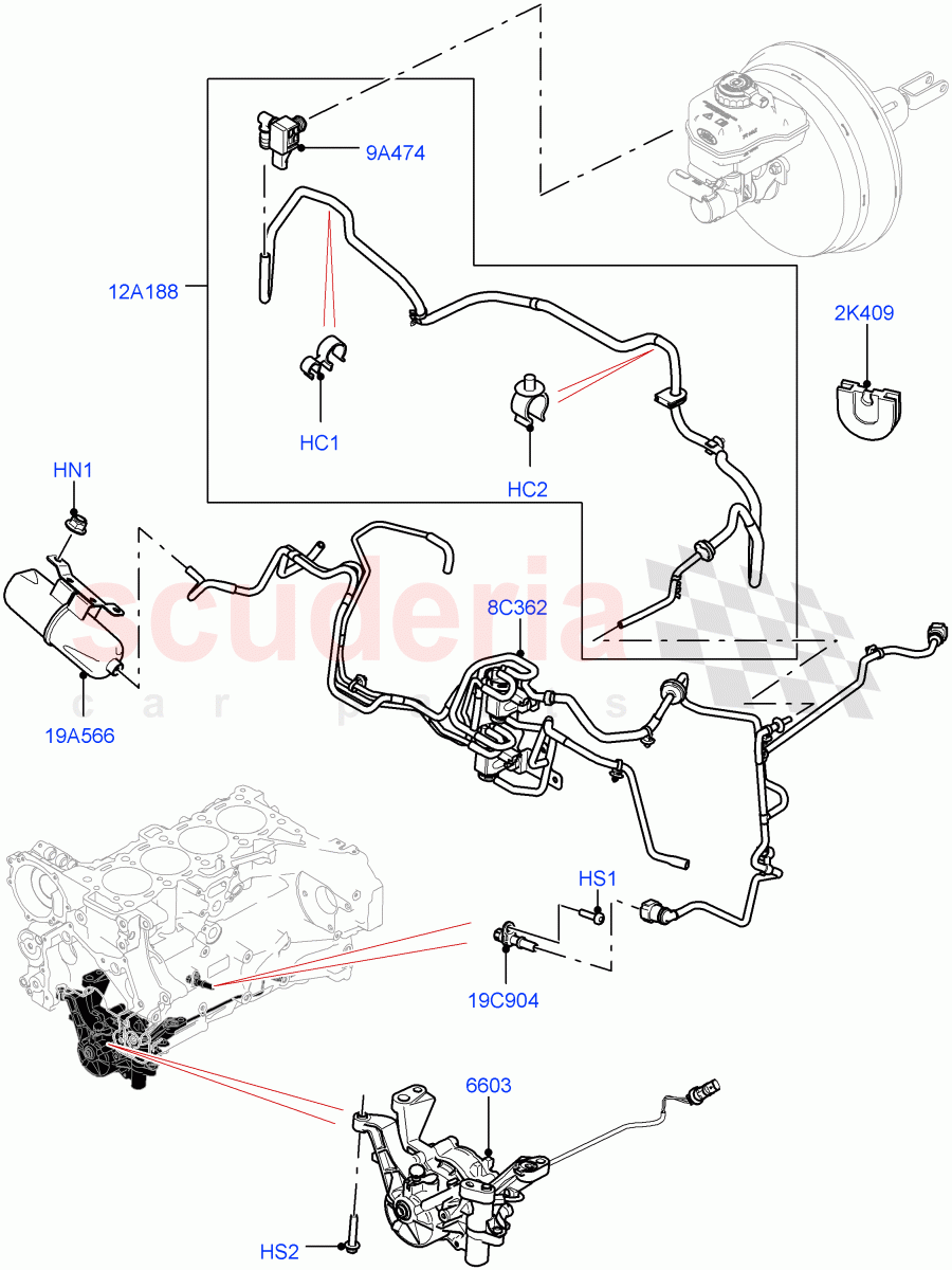 Vacuum Control And Air Injection (Solihull Plant Build) (2.0L I4 DSL HIGH DOHC AJ200, RHD) ((V) FROMHA000001) of Land Rover Land Rover Discovery 5 (2017+) [2.0 Turbo Diesel]