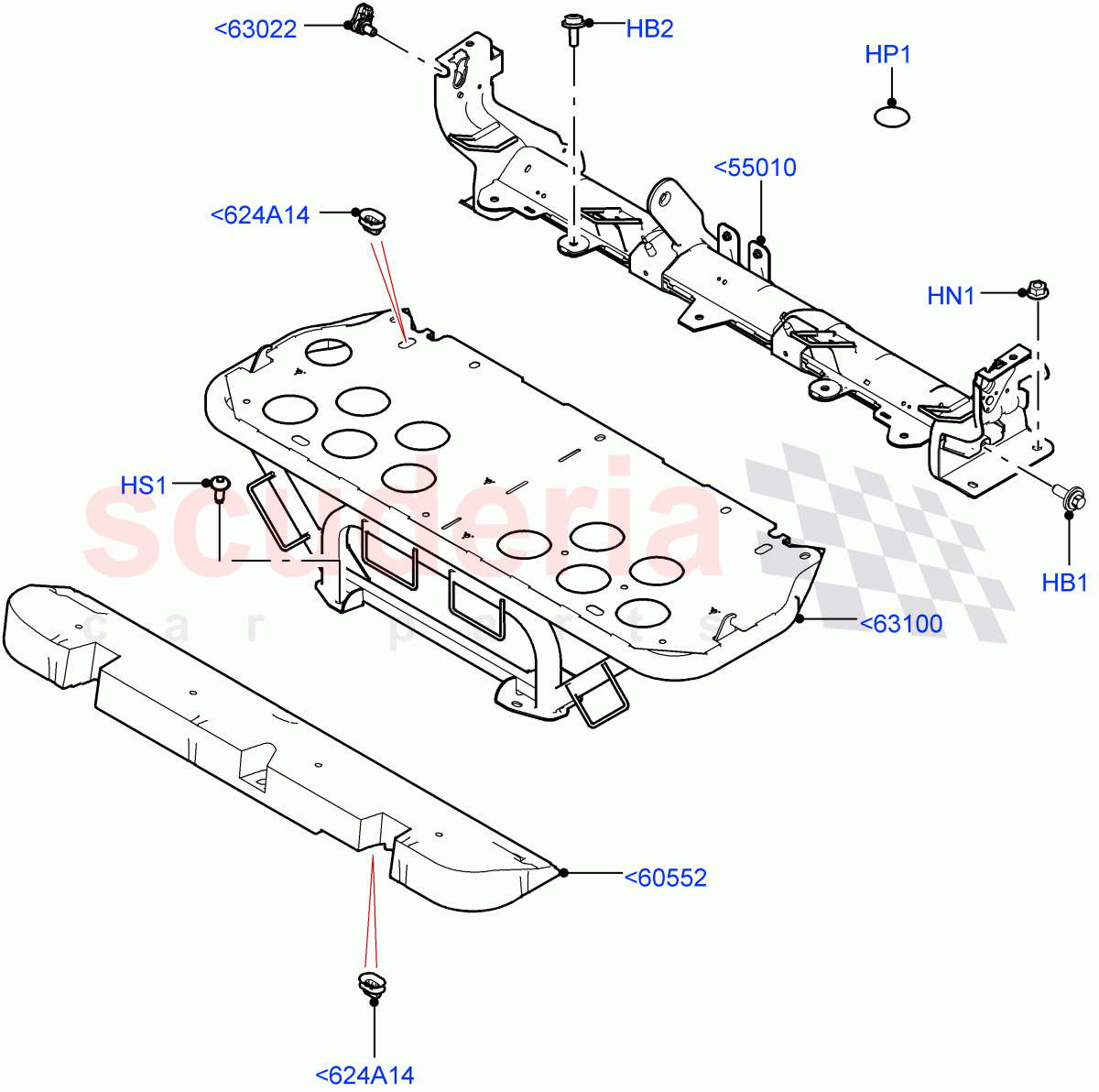Rear Seat Base (Rr Seat 40/20/40 Fixed Cushion) of Land Rover Land Rover Defender (2020+) [3.0 I6 Turbo Petrol AJ20P6]