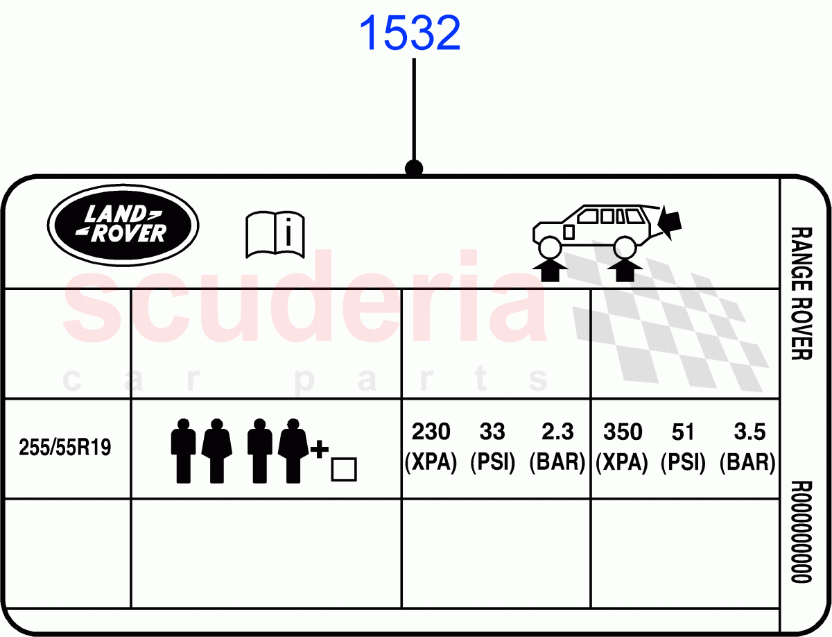 Labels (With B6 Level Armouring) ((V) FROMAA000001) of Land Rover Land Rover Range Rover (2010-2012) [3.6 V8 32V DOHC EFI Diesel]