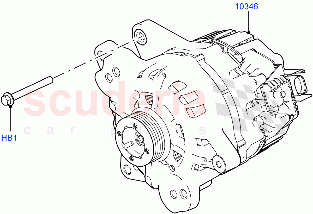 Alternator And Mountings (2.0L AJ200P Hi PHEV) ((V) FROMJA000001) of Land Rover Land Rover Range Rover (2012-2021) [3.0 DOHC GDI SC V6 Petrol]