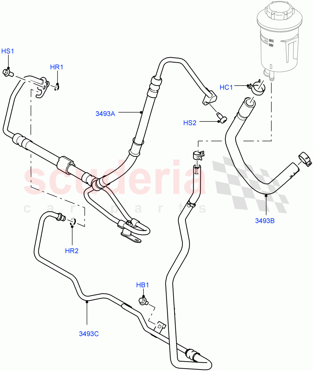 Supply & Return Hoses - Power Strg (3.6L V8 32V DOHC EFi Diesel Lion) ((V) FROMAA000001) of Land Rover Land Rover Range Rover Sport (2010-2013) [5.0 OHC SGDI SC V8 Petrol]