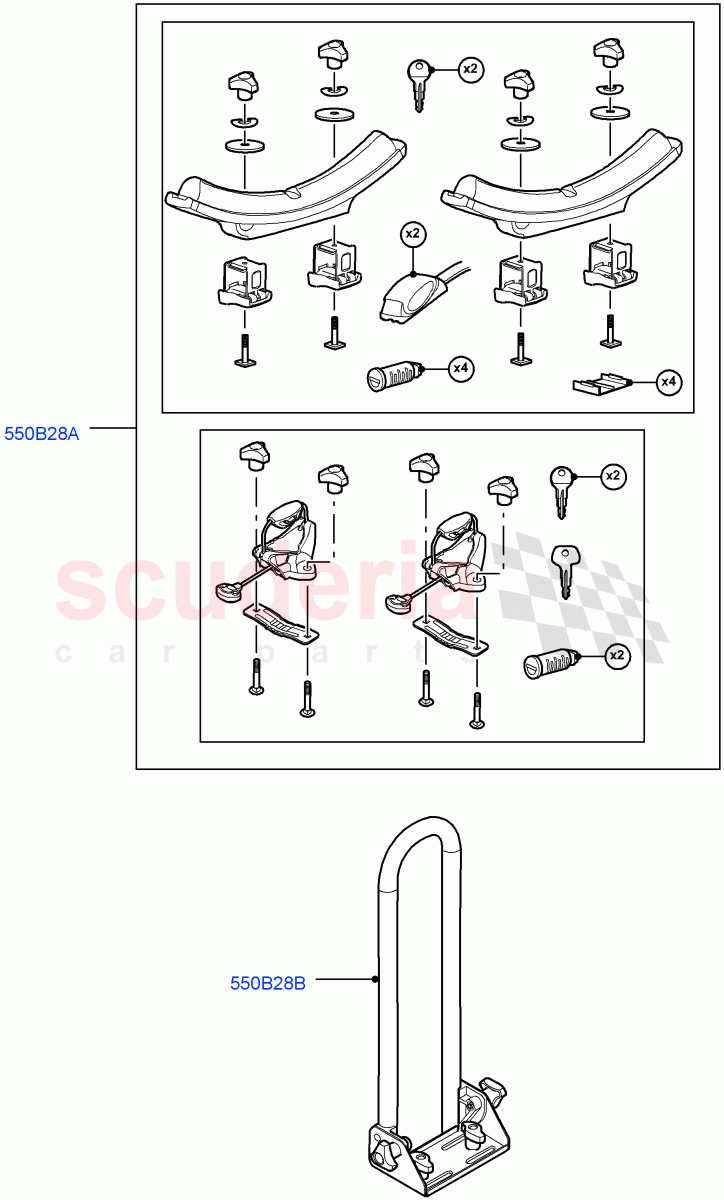 Carriers & Boxes (Canoe Carrier) (Itatiaia (Brazil)) of Land Rover Land Rover Range Rover Evoque (2019+) [2.0 Turbo Petrol AJ200P]