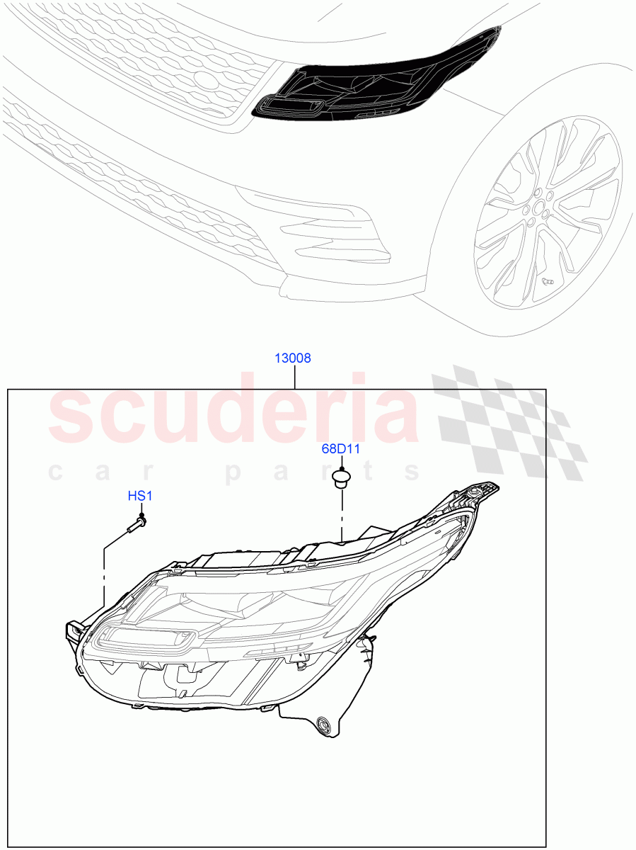 Headlamps And Front Flasher Lamps of Land Rover Land Rover Range Rover Velar (2017+) [2.0 Turbo Diesel]