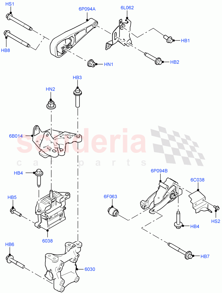Engine Mounting (2.0L AJ20P4 Petrol High PTA, Changsu (China), 2.0L AJ20P4 Petrol Mid PTA, 2.0L AJ20P4 Petrol E100 PTA) ((V) FROMKG446857) of Land Rover Land Rover Discovery Sport (2015+) [1.5 I3 Turbo Petrol AJ20P3]