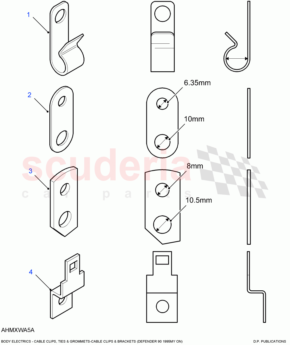 Cable Clips & Brackets ((V) FROM7A000001) of Land Rover Land Rover Defender (2007-2016)