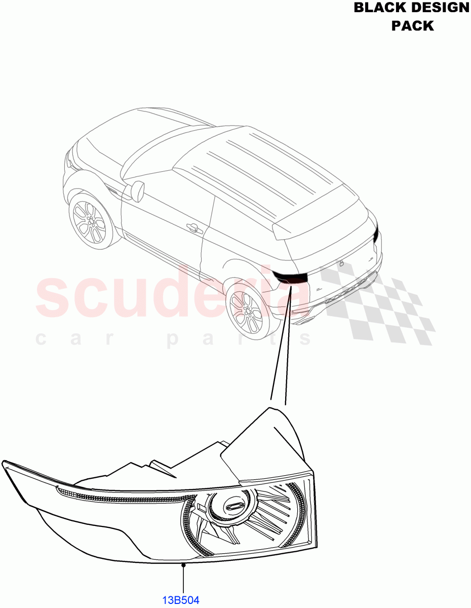Rear Lamps (Halewood (UK), Smoked Glass Front Lamp Lens, Black Pack) ((V) FROMDH000001) of Land Rover Land Rover Range Rover Evoque (2012-2018) [2.0 Turbo Diesel]