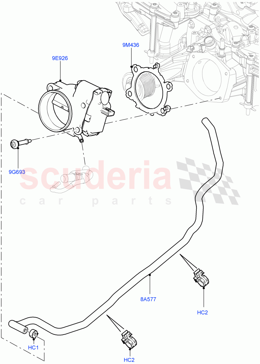 Throttle Housing (5.0L OHC SGDI SC V8 Petrol - AJ133, 5.0 Petrol AJ133 DOHC CDA, 5.0L P AJ133 DOHC CDA S/C Enhanced) of Land Rover Land Rover Range Rover Sport (2014+) [5.0 OHC SGDI SC V8 Petrol]