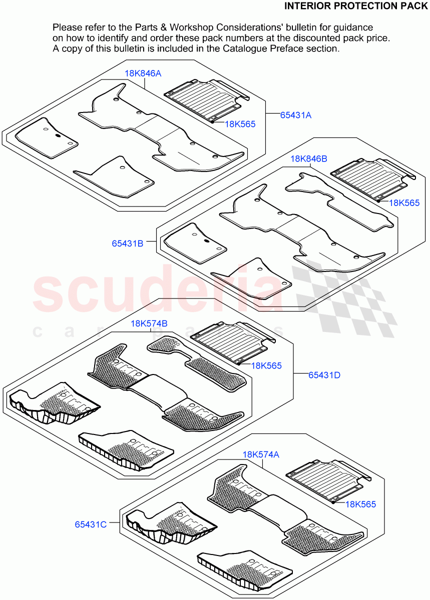 Accessory Pack (Interior Protection Pack: Virtual Part Order Number VPLEINT000/-001/-002/-003/-004/-005/-006/-007) of Land Rover Land Rover Defender (2020+) [5.0 OHC SGDI SC V8 Petrol]