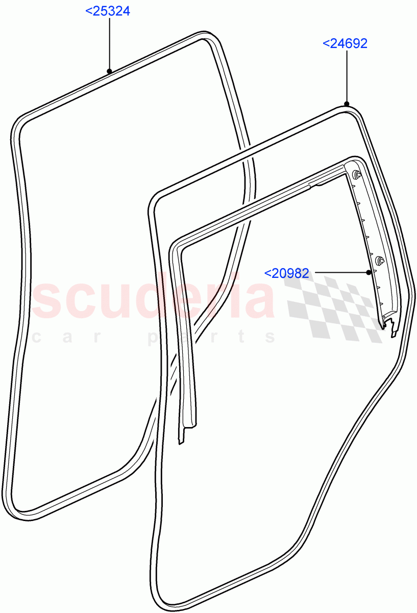 Rear Doors, Hinges & Weatherstrips (Finisher And Seals) ((V) FROMAA000001) of Land Rover Land Rover Discovery 4 (2010-2016) [4.0 Petrol V6]
