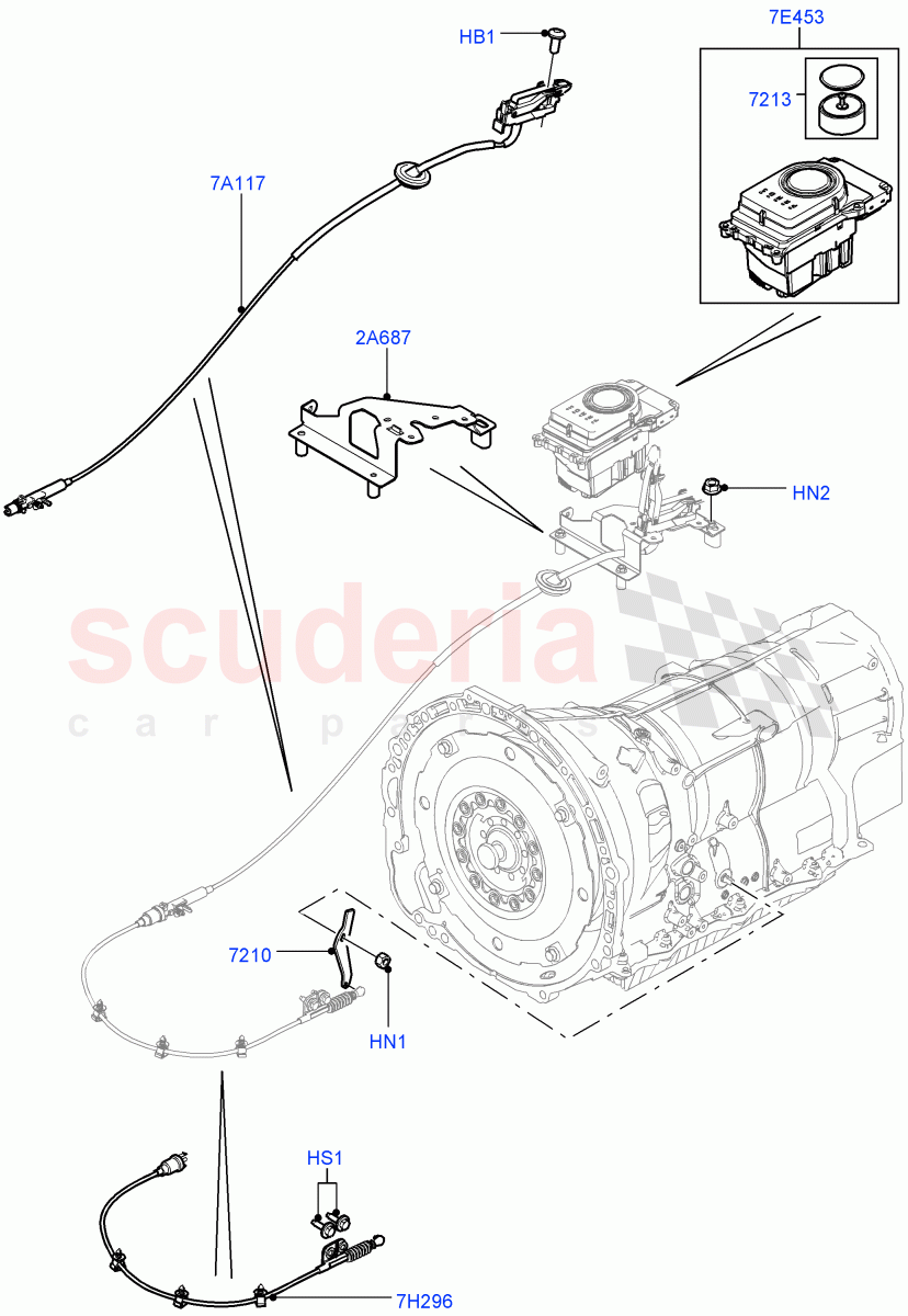Gear Change-Automatic Transmission (Floor) (4.4L DOHC DITC V8 Diesel, 8 Speed Auto Trans ZF 8HP70 4WD) ((V) FROMBA000001) of Land Rover Land Rover Range Rover (2010-2012) [4.4 DOHC Diesel V8 DITC]