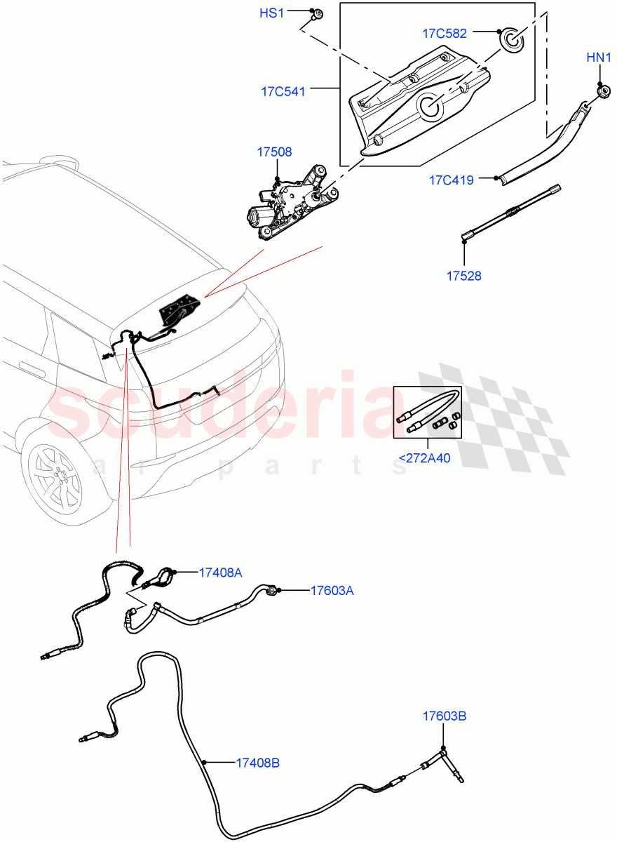 Rear Window Wiper And Washer (Itatiaia (Brazil)) of Land Rover Land Rover Range Rover Evoque (2019+) [2.0 Turbo Diesel AJ21D4]
