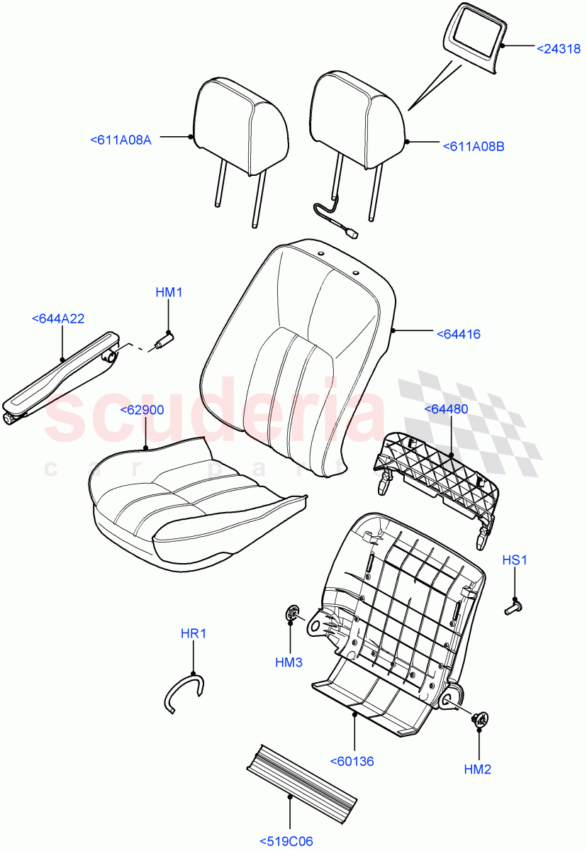 Front Seat Covers (Standard Leather Blenheim) ((V) FROMAA000001) of Land Rover Land Rover Range Rover (2010-2012) [5.0 OHC SGDI SC V8 Petrol]