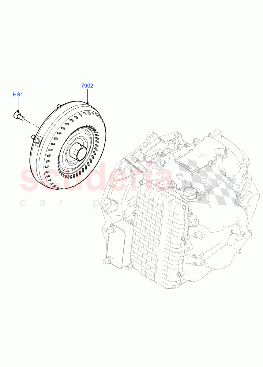 Converter (1.5L AJ20P3 Petrol High PHEV, 8 Speed Automatic Trans 8G30, Halewood (UK), 1.5L AJ20P3 Petrol High) ((V) FROMLH000001) of Land Rover Land Rover Range Rover Evoque (2019+) [2.0 Turbo Diesel]