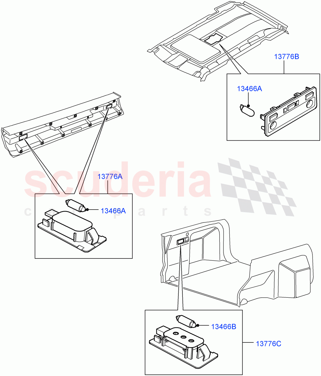Interior Lamps (Rear) ((V) FROMAA000001) of Land Rover Land Rover Range Rover (2010-2012) [3.6 V8 32V DOHC EFI Diesel]