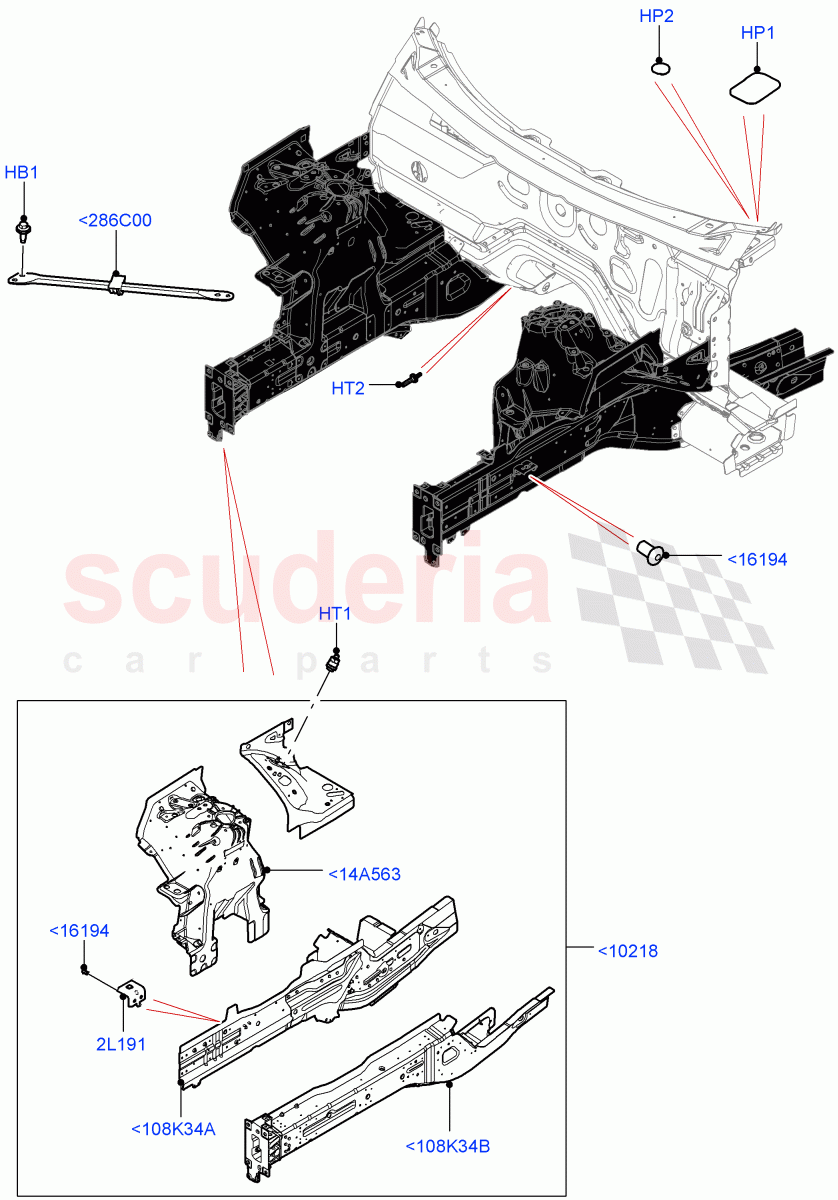 Front Panels, Aprons & Side Members (Nitra Plant Build, Reinforcement - Member) ((V) FROMK2000001) of Land Rover Land Rover Discovery 5 (2017+) [2.0 Turbo Petrol AJ200P]