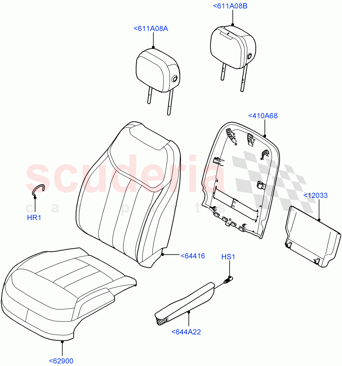 Front Seat Covers (Perf Taurus Leather/PVC) of Land Rover Land Rover Range Rover (2022+) [3.0 I6 Turbo Petrol AJ20P6]