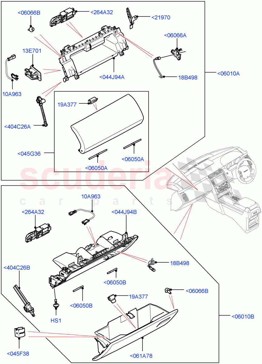 Glove Box (Nitra Plant Build) ((V) FROMK2000001) of Land Rover Land Rover Discovery 5 (2017+) [2.0 Turbo Petrol AJ200P]