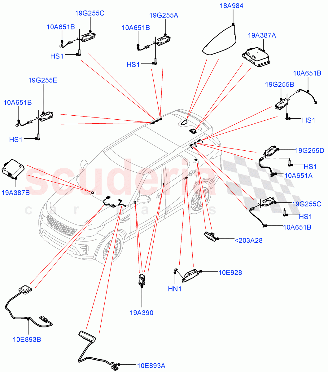Aerial (Solihull Plant Build) ((V) FROMHA000001) of Land Rover Land Rover Discovery 5 (2017+) [2.0 Turbo Petrol AJ200P]