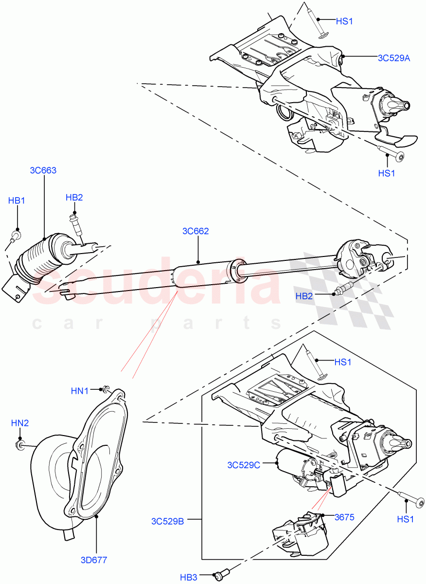 Steering Column ((V) TOGA999999) of Land Rover Land Rover Range Rover Sport (2014+) [5.0 OHC SGDI SC V8 Petrol]