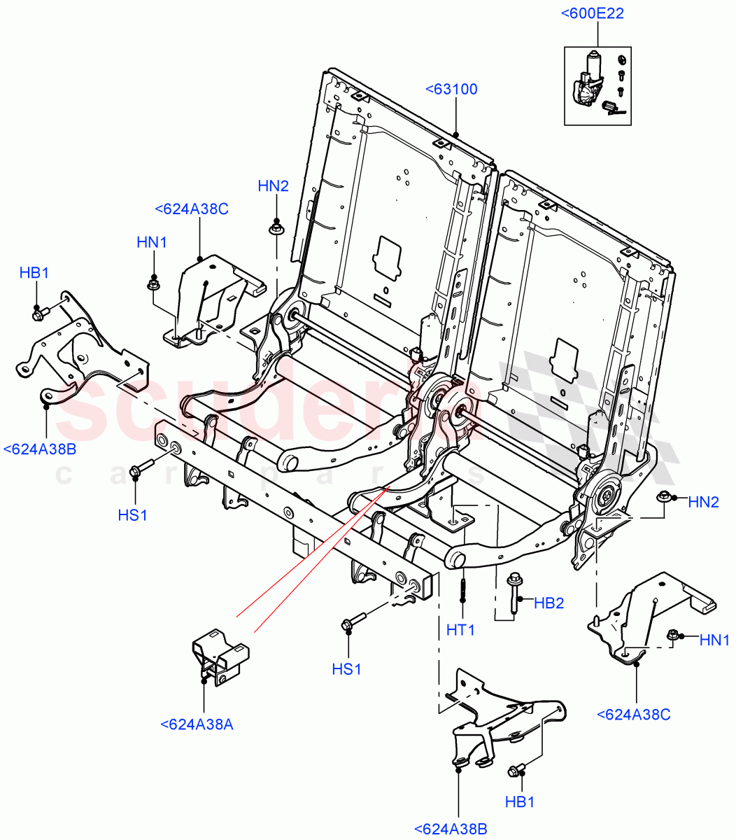 Rear Seat Base (Row 3) (With 7 Seat Configuration) of Land Rover Land Rover Range Rover Sport (2014+) [2.0 Turbo Diesel]