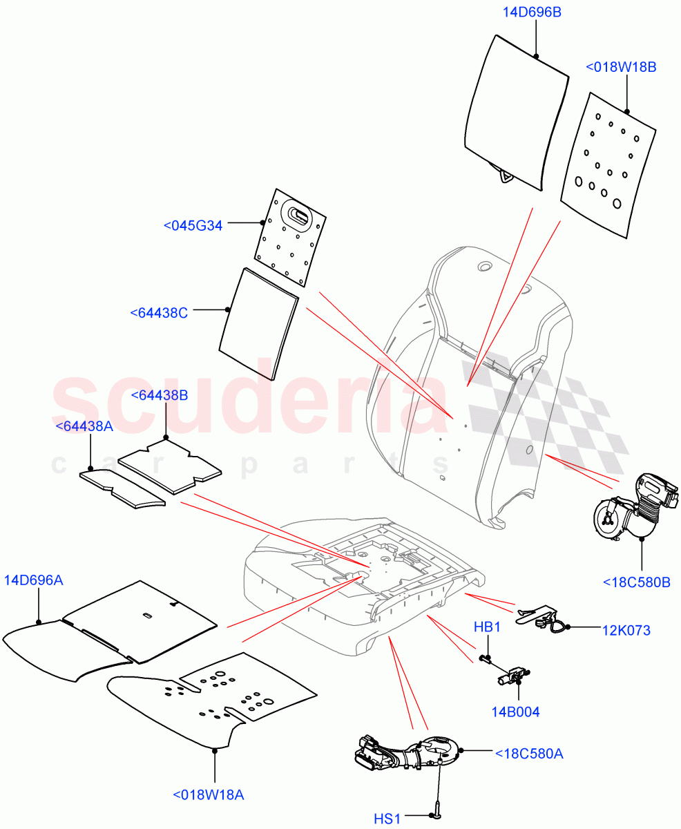 Front Seat Pads/Valances & Heating (Heating, Solihull Plant Build) ((V) FROMHA000001) of Land Rover Land Rover Discovery 5 (2017+) [3.0 DOHC GDI SC V6 Petrol]
