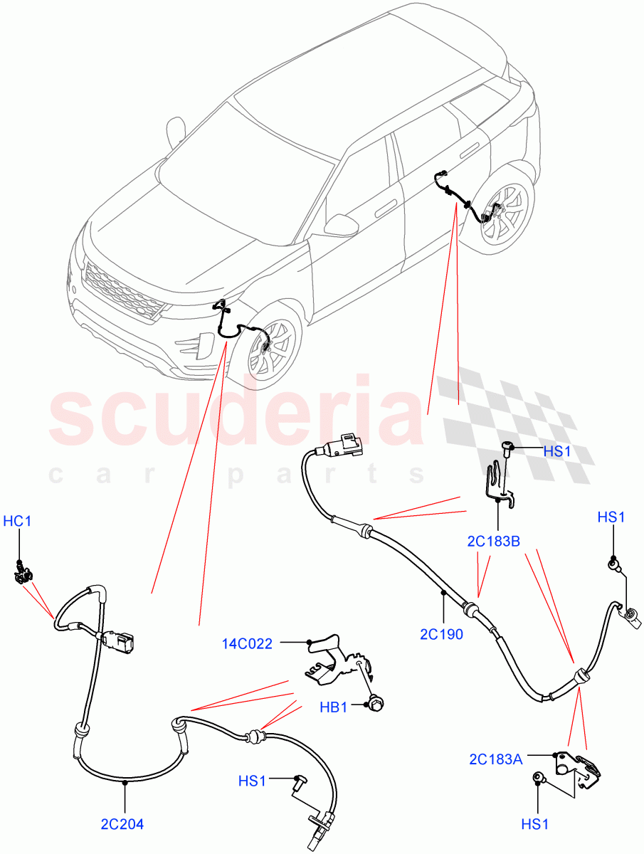 Anti-Lock Braking System (ABS/Speed Sensor) (Changsu (China)) of Land Rover Land Rover Range Rover Evoque (2019+) [2.0 Turbo Petrol AJ200P]