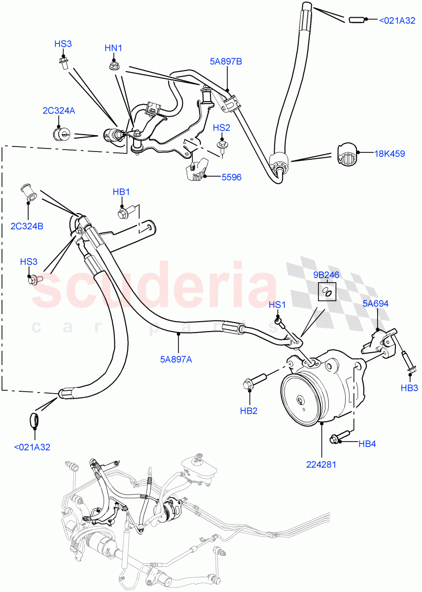 Active Anti-Roll Bar System (High Pressure Pipes, ARC Pump) (4.4L DOHC DITC V8 Diesel) ((V) TOHA999999) of Land Rover Land Rover Range Rover (2012-2021) [5.0 OHC SGDI NA V8 Petrol]