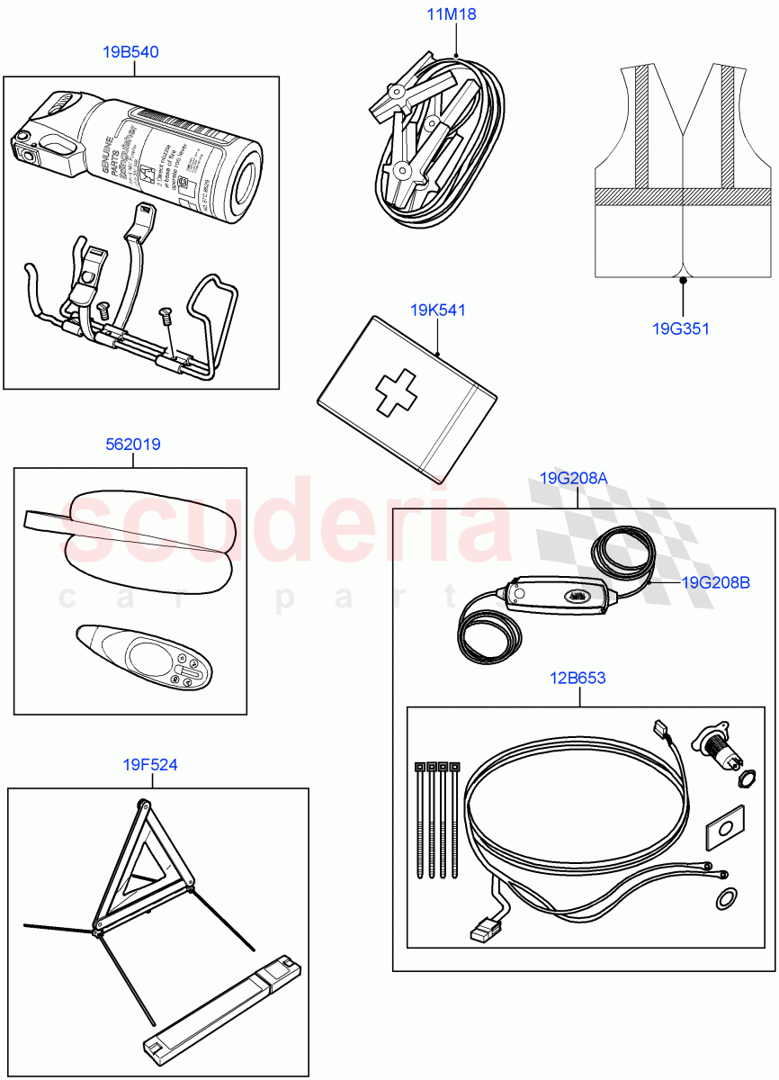 Emergency Equipment (Solihull Plant Build, Nitra Plant Build) of Land Rover Land Rover Discovery 5 (2017+) [2.0 Turbo Petrol AJ200P]
