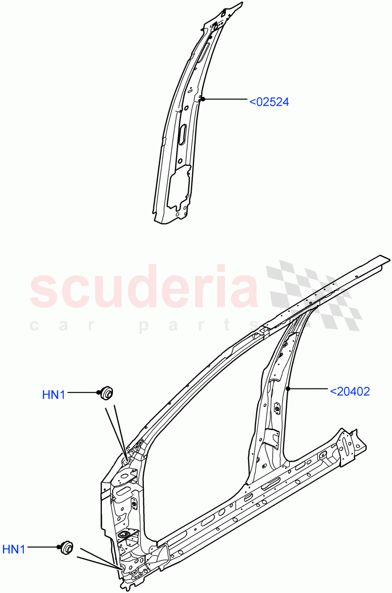 Side Panels - Inner (Front) (5 Door, Halewood (UK), 3 Door) of Land Rover Land Rover Range Rover Evoque (2012-2018) [2.0 Turbo Petrol AJ200P]