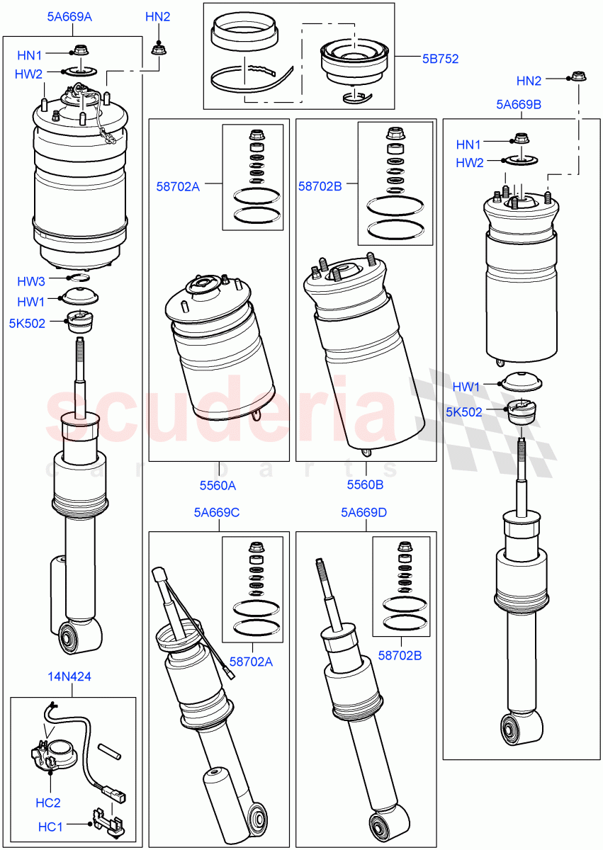 Rear Springs And Shock Absorbers ((V) FROMAA000001) of Land Rover Land Rover Range Rover Sport (2010-2013) [3.0 Diesel 24V DOHC TC]