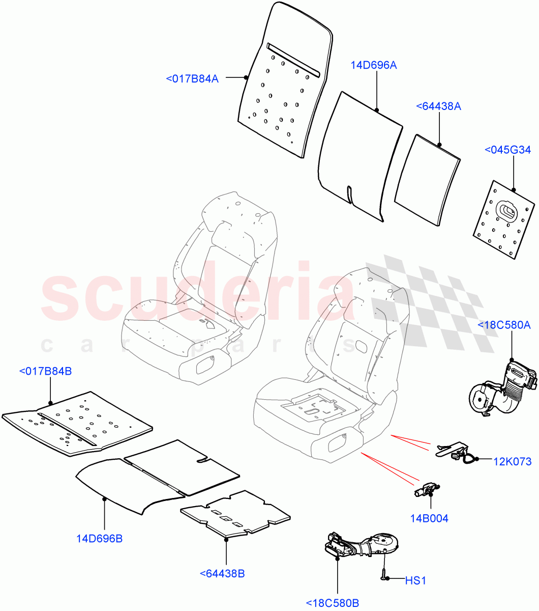 Front Seat Pads/Valances & Heating (Heating) (Version - Core, Non SVR) ((V) FROMJA000001) of Land Rover Land Rover Range Rover Sport (2014+) [2.0 Turbo Diesel]